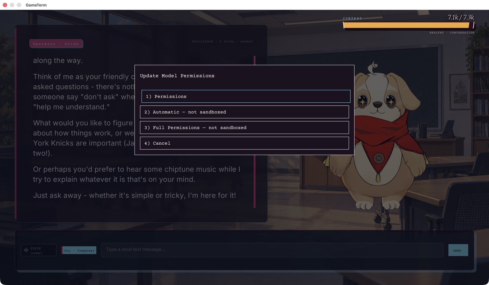 The permission choice